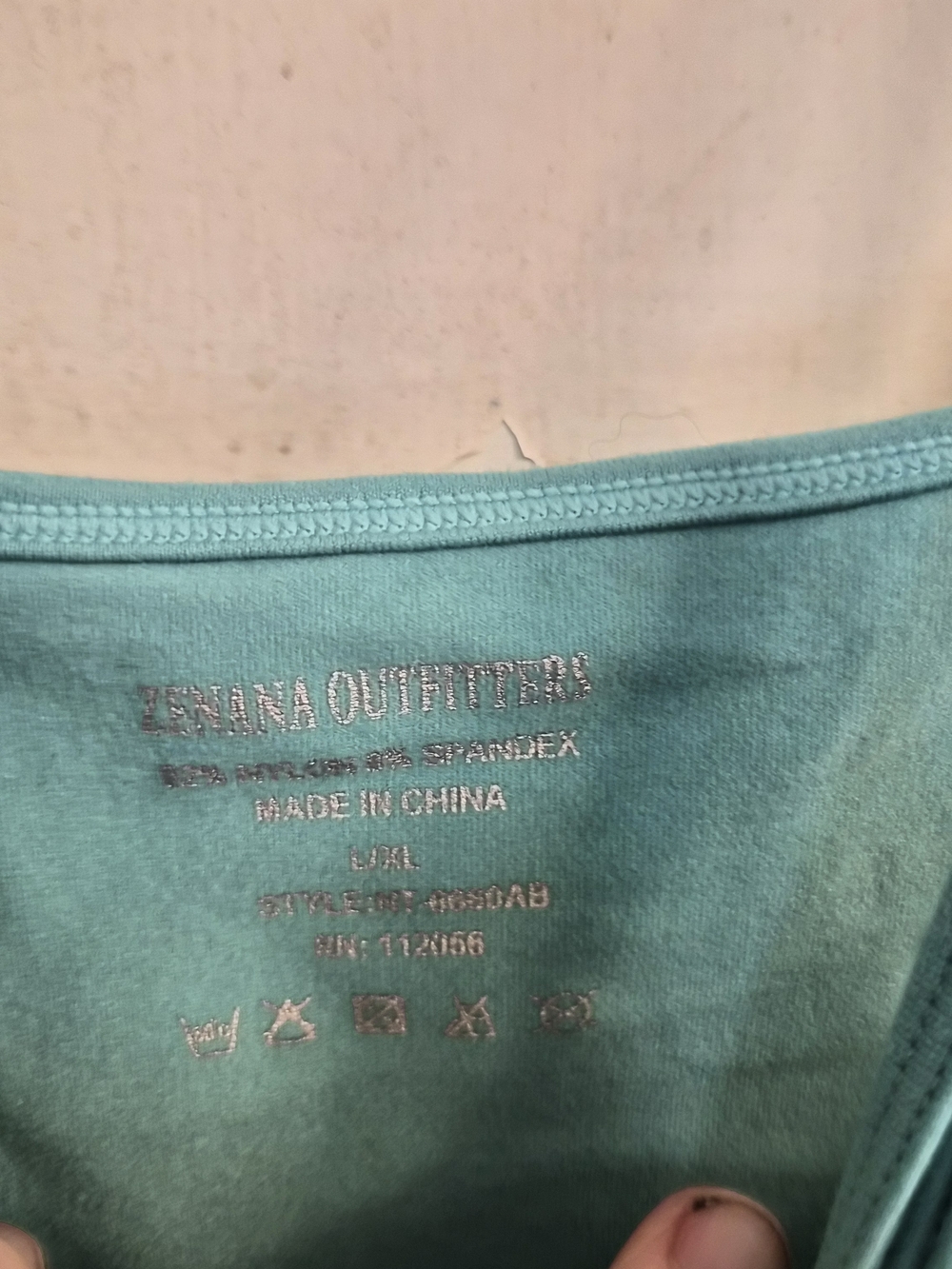 EUC Zenana Outfitters Teal Strappy Cami Tank Top Stretch L/XL - Picture 2 of 3